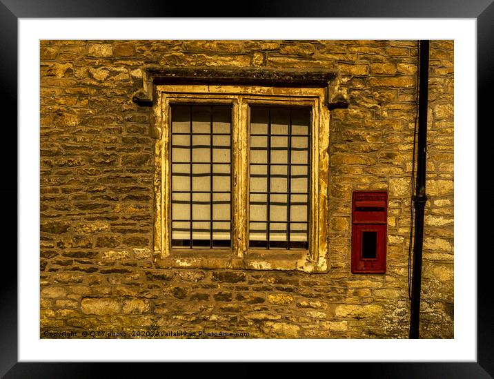 Old wooden window in a historic building, characte Framed Mounted Print by Q77 photo