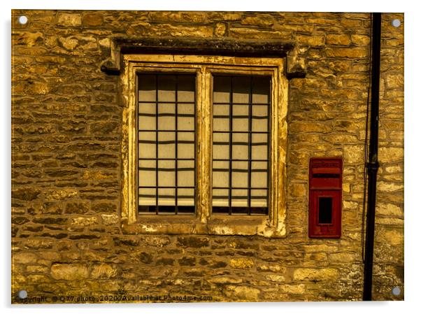 Old wooden window in a historic building, characte Acrylic by Q77 photo