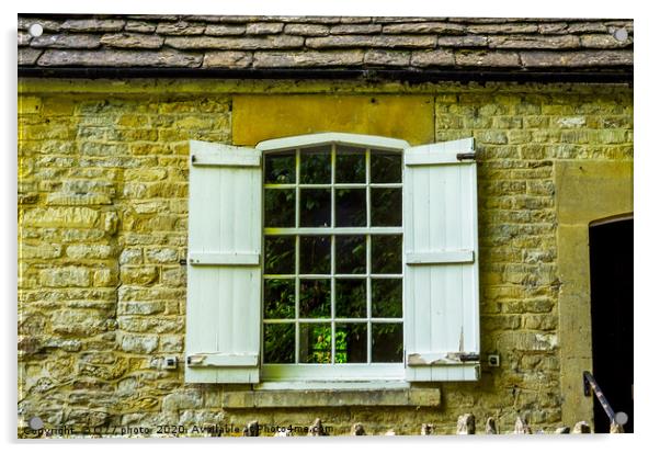 Old wooden window in a historic building, characte Acrylic by Q77 photo