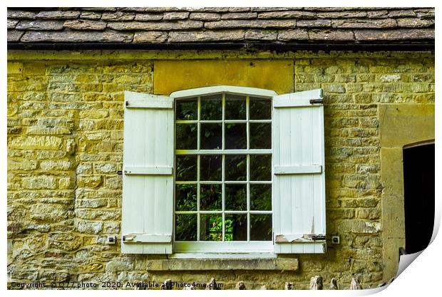 Old wooden window in a historic building, characte Print by Q77 photo