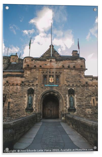 Edinburgh Castle Frontal Gate Acrylic by Eduardo Vieira
