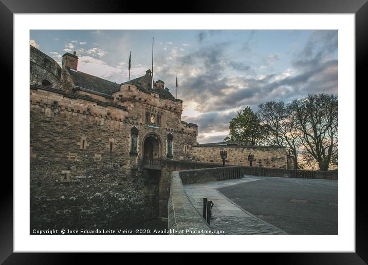 Edinburgh Castle Left View Framed Mounted Print by Eduardo Vieira