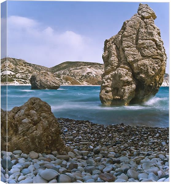 Aphrodite Rock, Cyprus Canvas Print by Aj’s Images