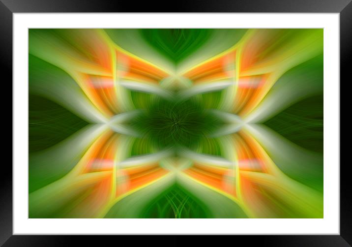 Green and yellow abstract Framed Mounted Print by Jonathan Thirkell