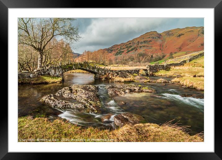 Slaters Bridge, Cumbria Framed Mounted Print by Marcia Reay
