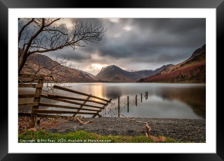 First light on Buttermere Framed Mounted Print by Phil Reay