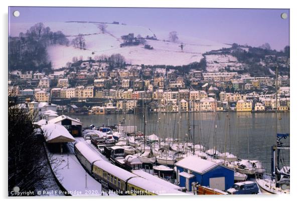 Dartmouth in the Snow Acrylic by Paul F Prestidge