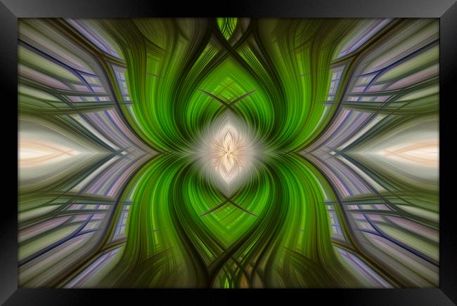 Green tartan style abstract Framed Print by Jonathan Thirkell
