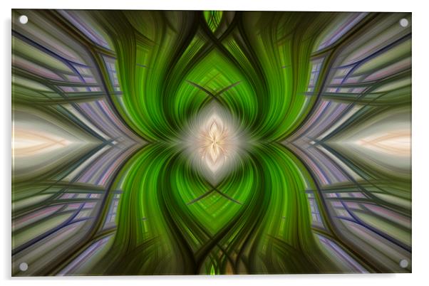 Green tartan style abstract Acrylic by Jonathan Thirkell