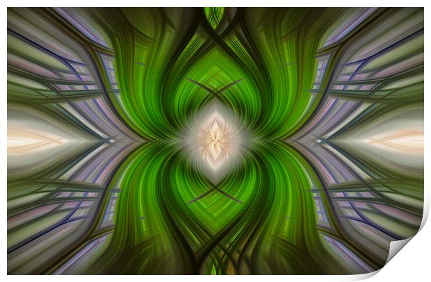 Green tartan style abstract Print by Jonathan Thirkell