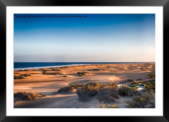 Playa del Ingles Sand Dunes Framed Mounted Print by Juha Remes