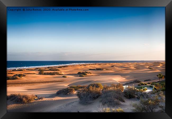 Playa del Ingles Sand Dunes Framed Print by Juha Remes
