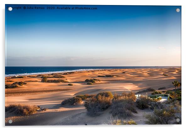 Playa del Ingles Sand Dunes Acrylic by Juha Remes