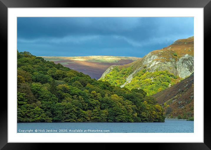 Garreg Ddu Reservoir Landscape Elan Valley Powys  Framed Mounted Print by Nick Jenkins