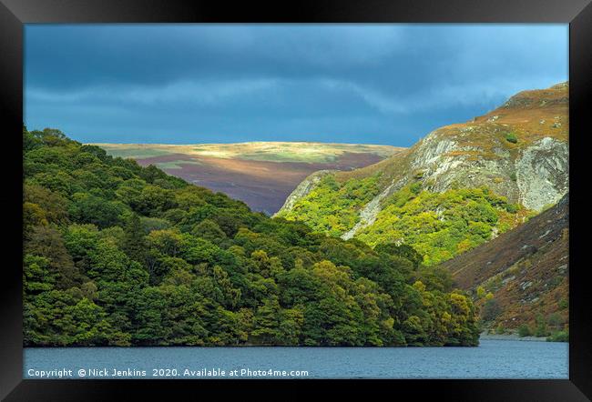 Garreg Ddu Reservoir Landscape Elan Valley Powys  Framed Print by Nick Jenkins