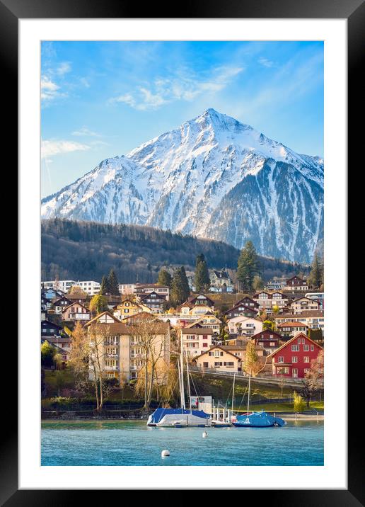 Spiez in Switzerland Framed Mounted Print by Svetlana Sewell