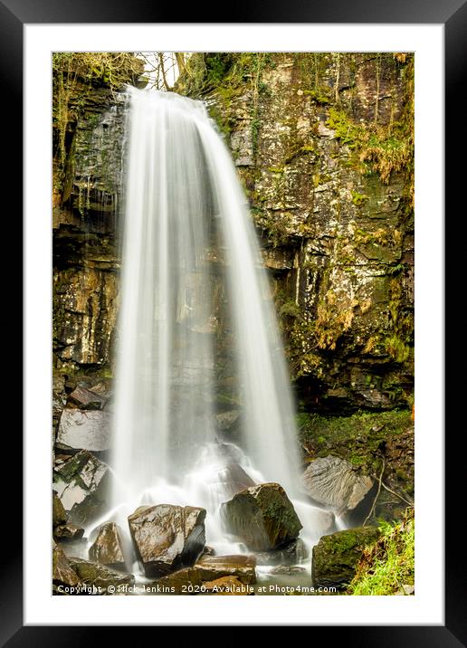 Melincourt Waterfall Resolven Vale of Neath Wales Framed Mounted Print by Nick Jenkins