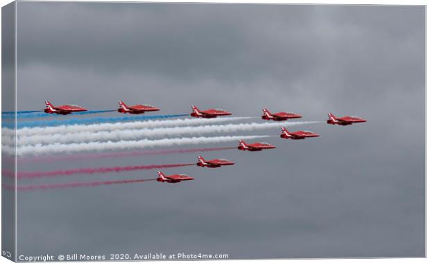 Red Arrows Arrive Canvas Print by Bill Moores