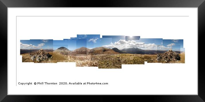 360 degree view of the The Black and Red Cuillin m Framed Mounted Print by Phill Thornton