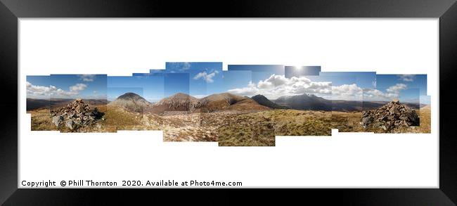 360 degree view of the The Black and Red Cuillin m Framed Print by Phill Thornton