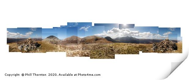 360 degree view of the The Black and Red Cuillin m Print by Phill Thornton