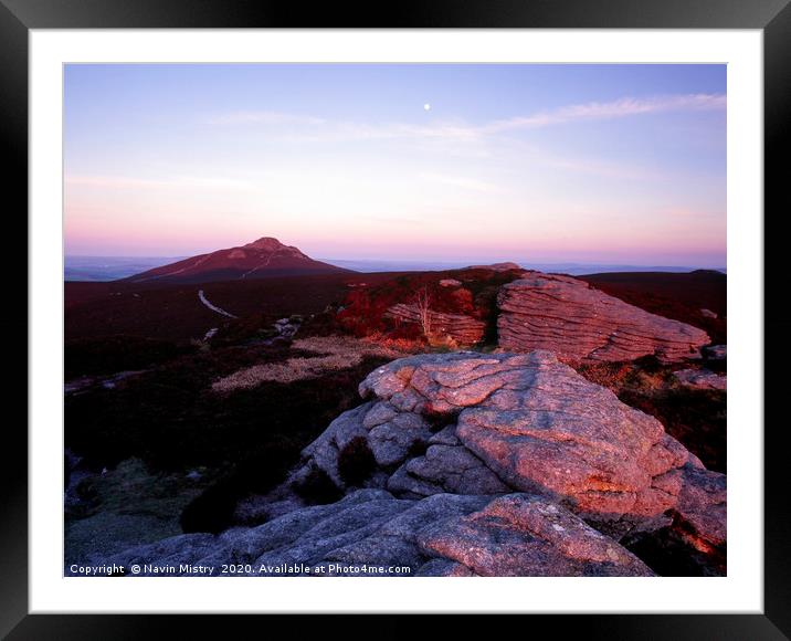 Bennachie at Dusk Framed Mounted Print by Navin Mistry