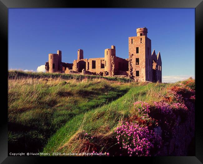 Ruins of New Slains Castle, Aberdeenshire Framed Print by Navin Mistry