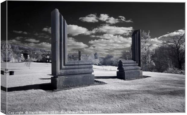 Infrared Image of Millais’ Viewpoint art sculpture Canvas Print by Navin Mistry