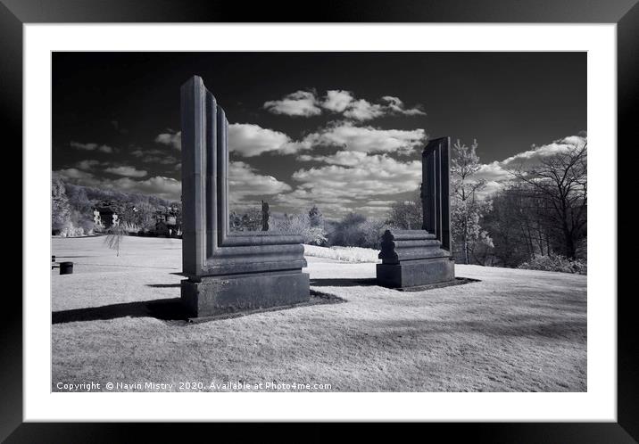Infrared Image of Millais’ Viewpoint art sculpture Framed Mounted Print by Navin Mistry