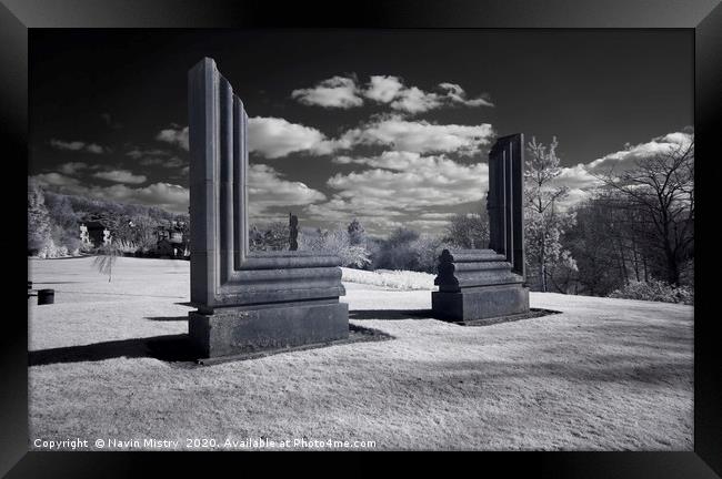 Infrared Image of Millais’ Viewpoint art sculpture Framed Print by Navin Mistry