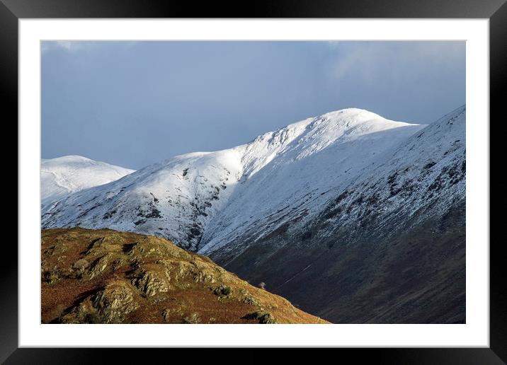 Fells above Troutbeck in Winter Lake District Framed Mounted Print by Nick Jenkins