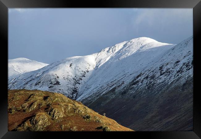 Fells above Troutbeck in Winter Lake District Framed Print by Nick Jenkins