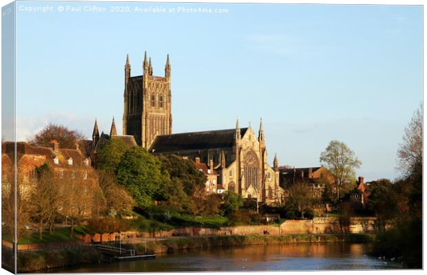 Worcester cathedral Canvas Print by Paul Clifton