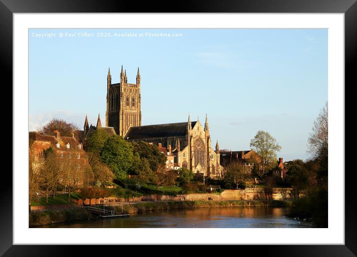 Worcester cathedral Framed Mounted Print by Paul Clifton