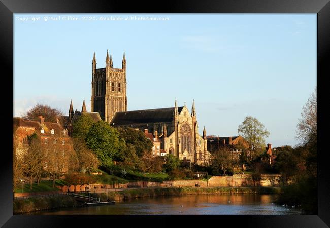 Worcester cathedral Framed Print by Paul Clifton