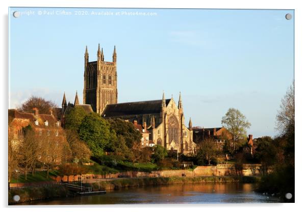 Worcester cathedral Acrylic by Paul Clifton