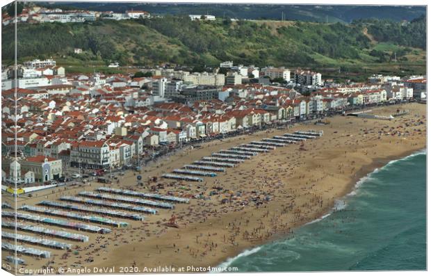 Nazare beach during summertime Canvas Print by Angelo DeVal