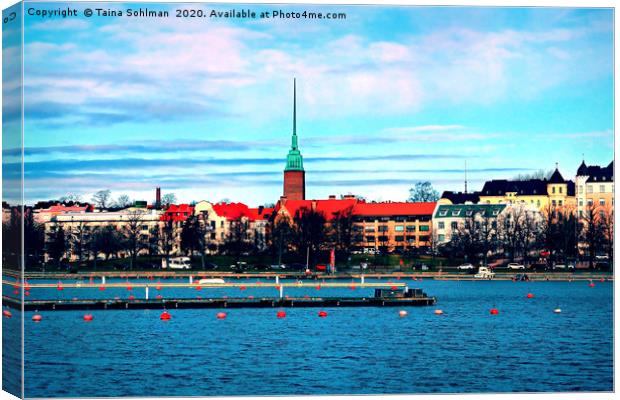 Helsinki Seaside Scenery on Spring Morning Canvas Print by Taina Sohlman