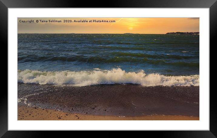 Sunset Beach Framed Mounted Print by Taina Sohlman