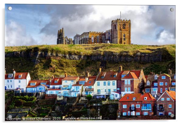 Whitby East Cliff  Acrylic by Alison Chambers