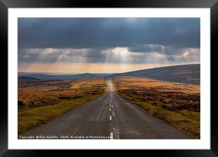 A moody road in the Dartmoor National Park Framed Mounted Print by Dan Santillo