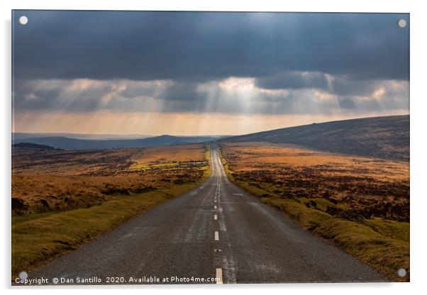 A moody road in the Dartmoor National Park Acrylic by Dan Santillo