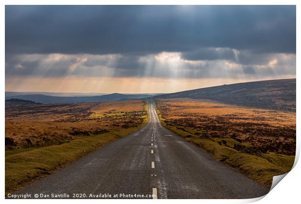 A moody road in the Dartmoor National Park Print by Dan Santillo