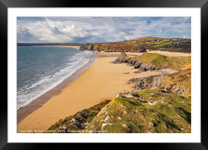 Pobbles Beach and Three Cliffs Bay, Gower Framed Mounted Print by Dan Santillo