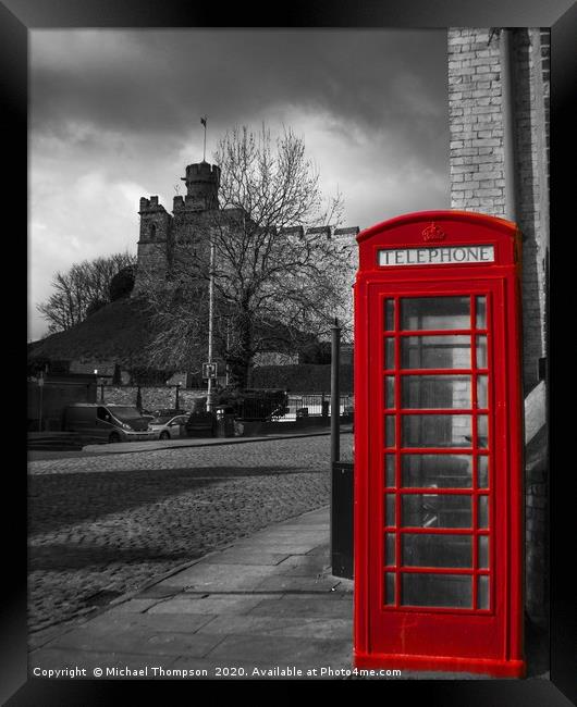 Lincoln Castle and telephone Framed Print by Michael Thompson