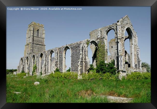 The Church of St Andrew Covehithe Framed Print by Diana Mower