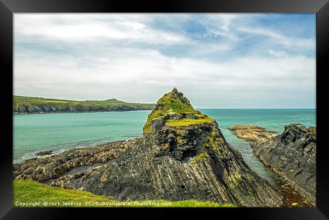 The Cliffs at Abereiddy on the North Pembrokeshire Framed Print by Nick Jenkins