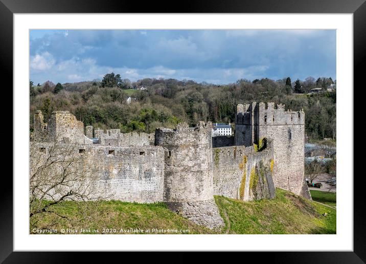 Chepstow Norman Castle by the River Wye  Framed Mounted Print by Nick Jenkins