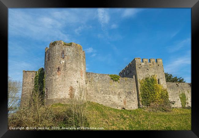 Chepstow Norman Castle Monmouthshire South Wales  Framed Print by Nick Jenkins