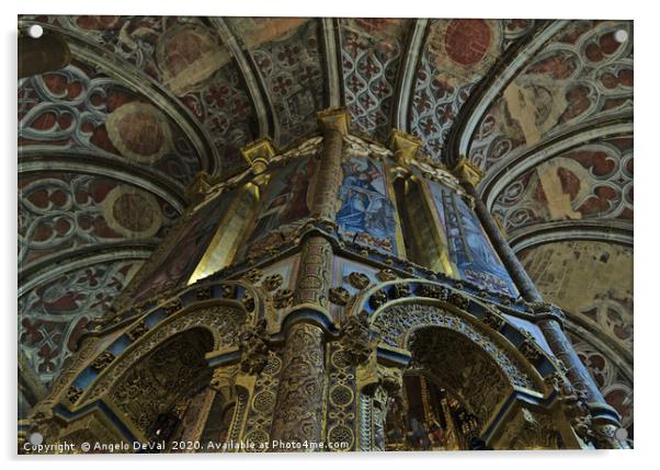 Ceiling of Convento de Cristo in Tomar Acrylic by Angelo DeVal